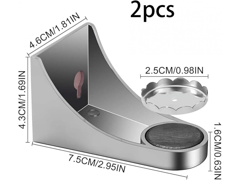  Lot de 2 pièces (argent) porte savon aimanté mural pour salle de bain, magnetique sans perçage, pour miroirs, carrelages  - Conforama B