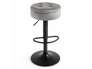 tabouret de bar assise réglable en hauteur <strong>STILVORA</strong> - gris hauteur d'assise 60.5 cm vendu A l'unité