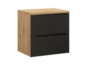 Ensemble de salle de bain yoka noir : meuble sous vasque à tiroirs 60 cm + plan vasque