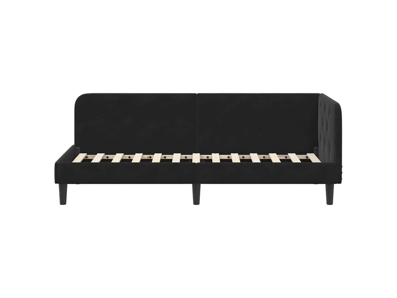 Lit simple- lit adulte - cadre de lit d'angle noir 80 x 200 cm velours - Conforama D