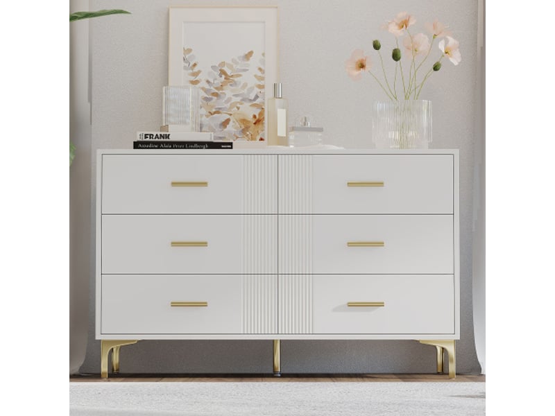  Commode 6 tiroir(s) 0 niche(s) coloris blanc largeur 120 cm commode blanc - Conforama D