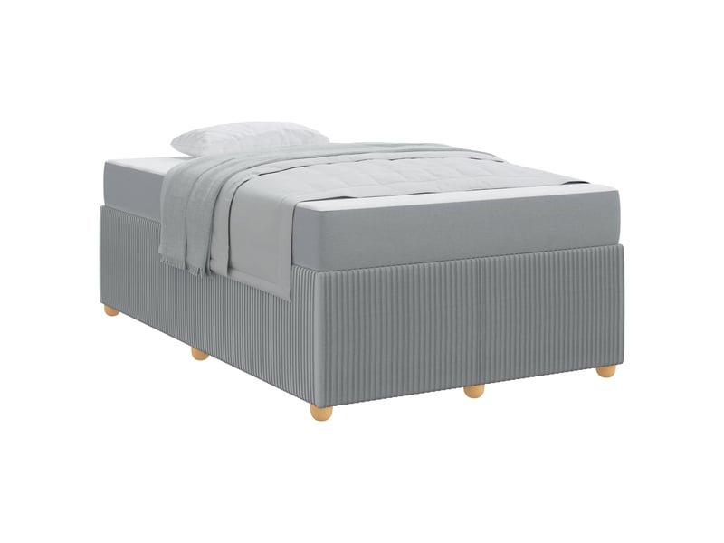 Lit double- lit adulte - cadre de lit gris clair 120 x 200 cm tissu - Conforama A