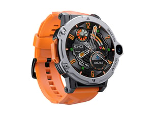 (argent) montre connectée de 1,54 pouce avec 4g+64g, android 8.1, double caméra et emplacement pour carte sim indépendant.