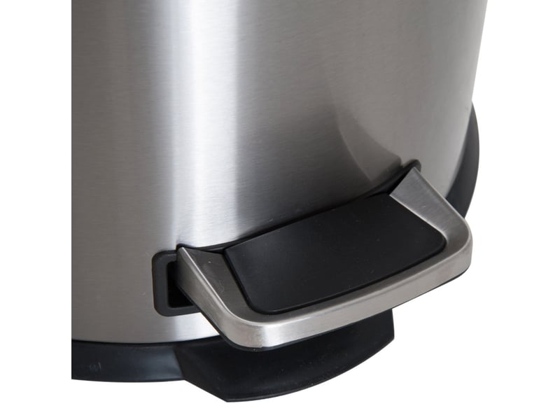  Poubelle à pédale 30 l en acier inoxydable argenté, couvercle à fermeture lente et seau amovible  - Conforama D