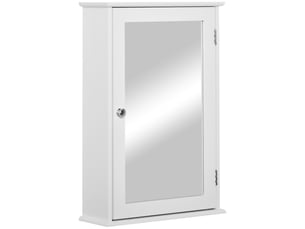 Armoire de toilette avec miroir et 1 étagère de rangement, 41 x 14 x 60 cm, blanche