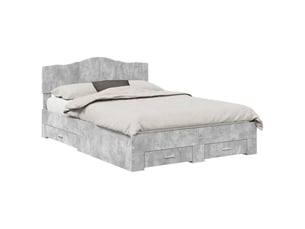 Lit 2 places 150x200 cm    coloris gris