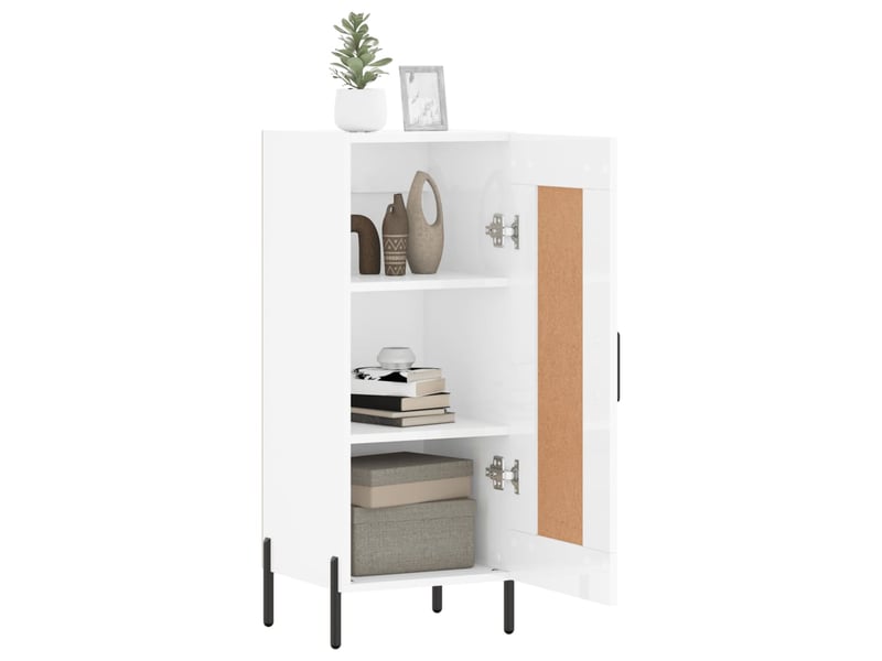  Buffet - bahut - meuble de rangement blanc brillant 34,5x34x90 cm bois d'ingénierie  - Conforama D