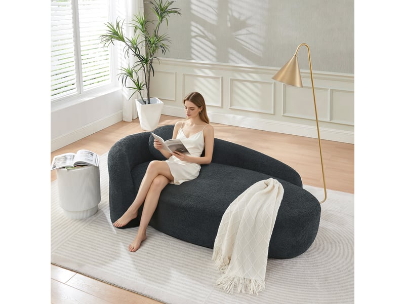 Canapé de salon, canapé pour séjour, noir, pour salon, chambre, mobilier pour espace de vie, adapté à l'espace de vie - Conforama W