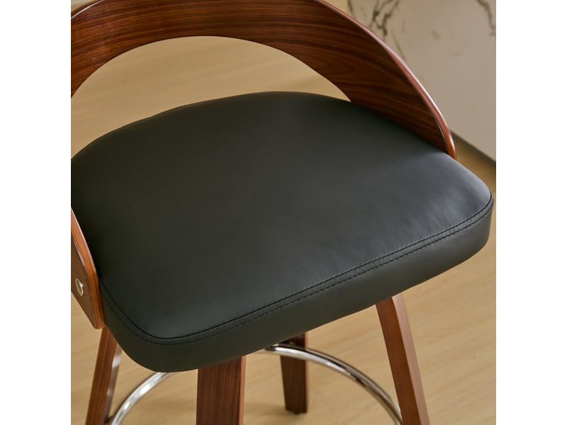  Lot de 2 tabourets de bar pivotants en similicuir pu noir W3223P403701 - Conforama E