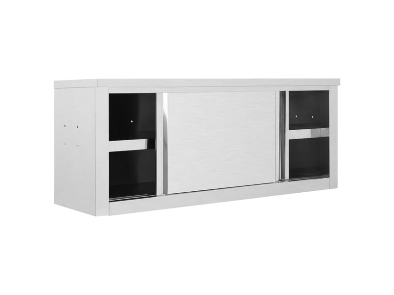  Armoire de cuisine murale avec portes coulissantes 120 x 40 x 50 cm design hygiénique rangement facile à nettoyer en acier inoxydable 02_0046015  - Conforama D