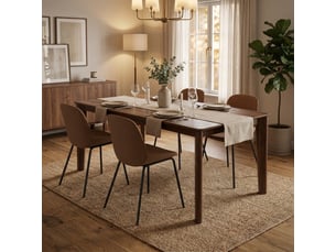 Lot de 4 chaises de salle à manger rembourrées en tissu adhara - rouiller