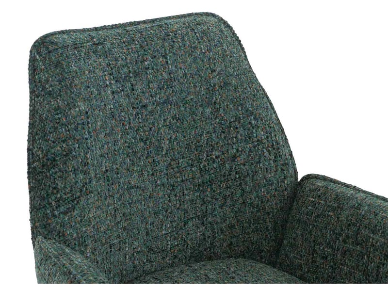  Chaise de salle à manger hwc-g67, chaise de cuisine, pivotante, fonction « auto-position », tissu chenille (410 gm²) - piètement crème, vert  - Conforama E
