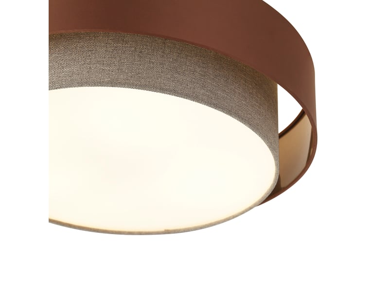 Plafonnier moderne bronze foncé avec taupe 50cm 3 lumières - drum duo  - Conforama B