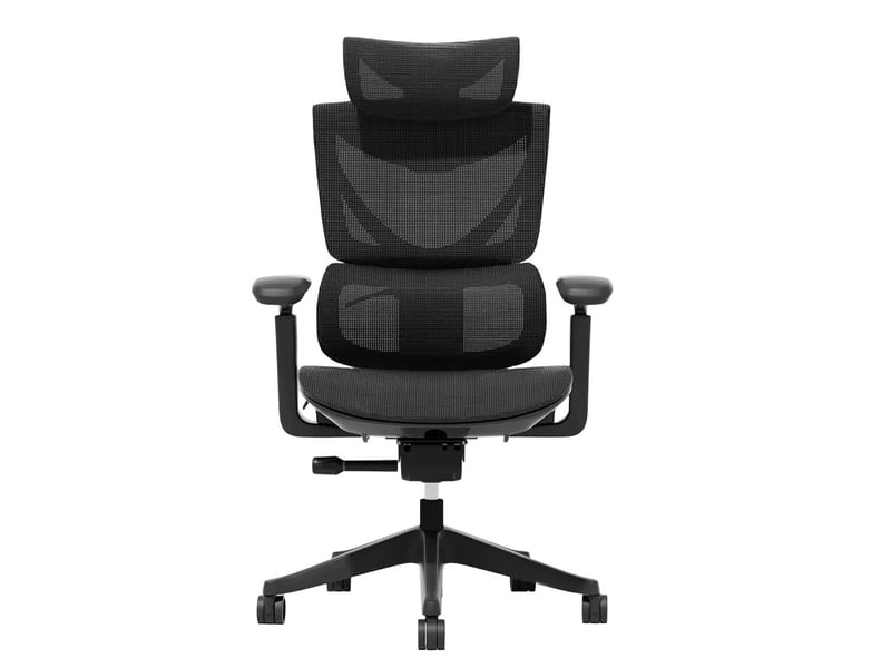  Fauteuil de bureau ergonomique 70,6x70,6x110,5 cm – noir – réglage à trois boutons et dossier inclinable  - Conforama A