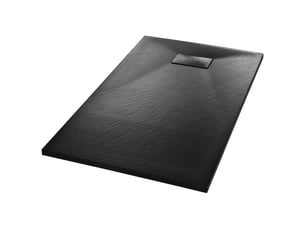 Bac de douche receveur de douche rectangulaire salle de bain maison intérieur trou de drain standard de 9 cm smc 120x70 cm noir 02_0003453