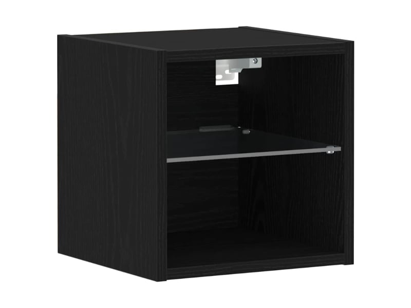 Table de chevet - cabinet de chevet - table de nuit murale led 2 pc noir 30 x 28,5 x 30 cm - Conforama E