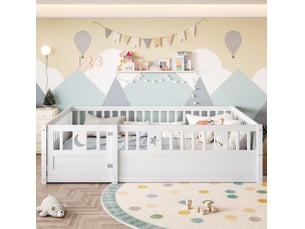 Lit simple 140x190 cm OKWISH coloris blanc
