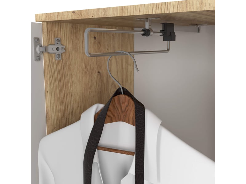  Ensemble de meubles d'entrée entro chêne artisan, blanc avec armoire et miroir 95 cm 3 portes 1 tiroir 7 étagères 95x35x183 cm Ensemble d'entrée ENTRO - Conforama D