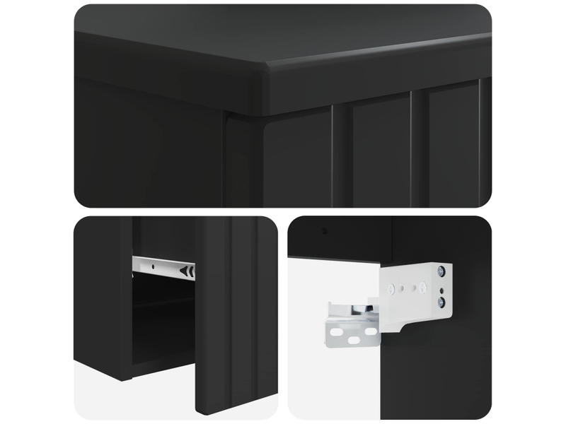  Meuble-sèche avec évier mural noir 39x41x62.5 cm  - Conforama E