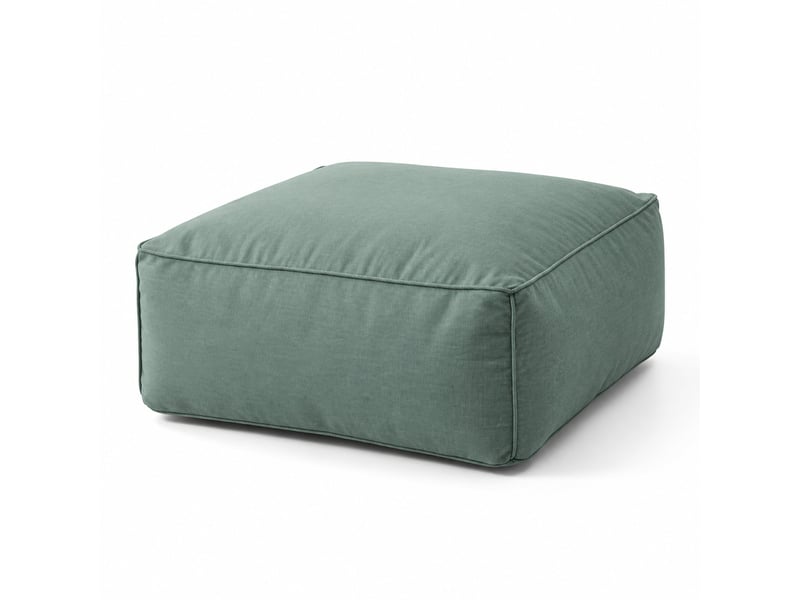  Pouf d’extérieur vert tissu déperlant – 85x85x30 cm praiano  - Conforama A