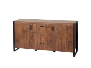 Buffet hwc-a27, commode bahut armoire 80x160x40cm structure 3d - chêne sauvage