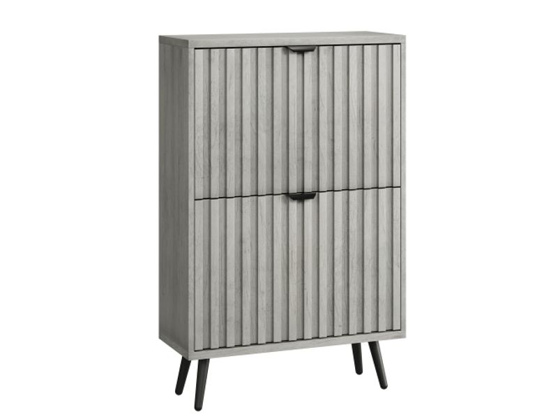  Meuble à chaussures avec 2 portes, pour entrée et couloir, gris  - Conforama A