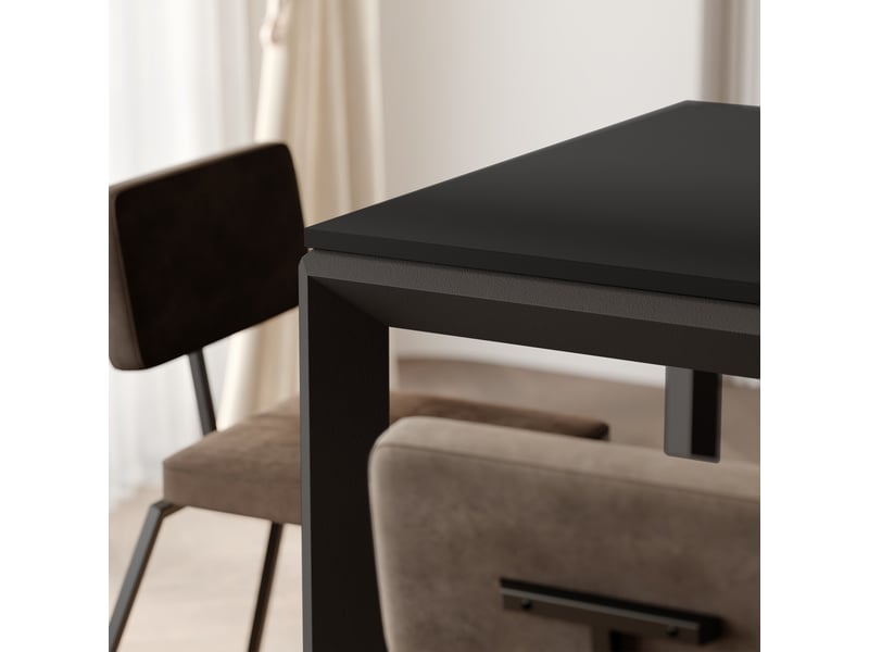 Table à manger extensible faro - 6-8 personnes - rectangulaire - 160x90x76 cm - noir mat FARO - Conforama D
