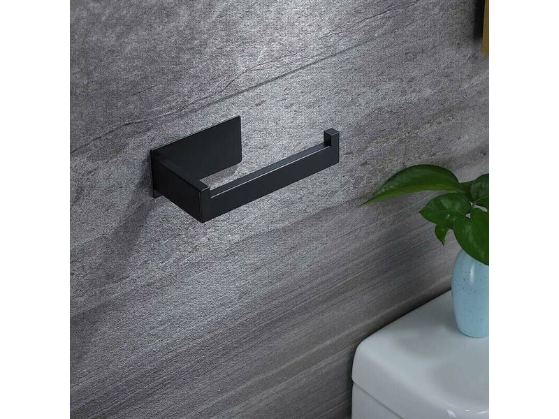  Devidoir papier toilette acier inoxydable derouleur mural original sans percage noir porte adhesif 3m pour decoration salle de bain accessoire cuisine  - Conforama C