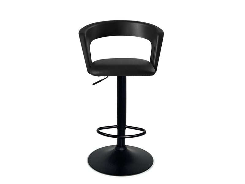  Lot de 2 tabourets de bar réglables pivotants noir intégral avec dossier ayo 311-AYO - Conforama B