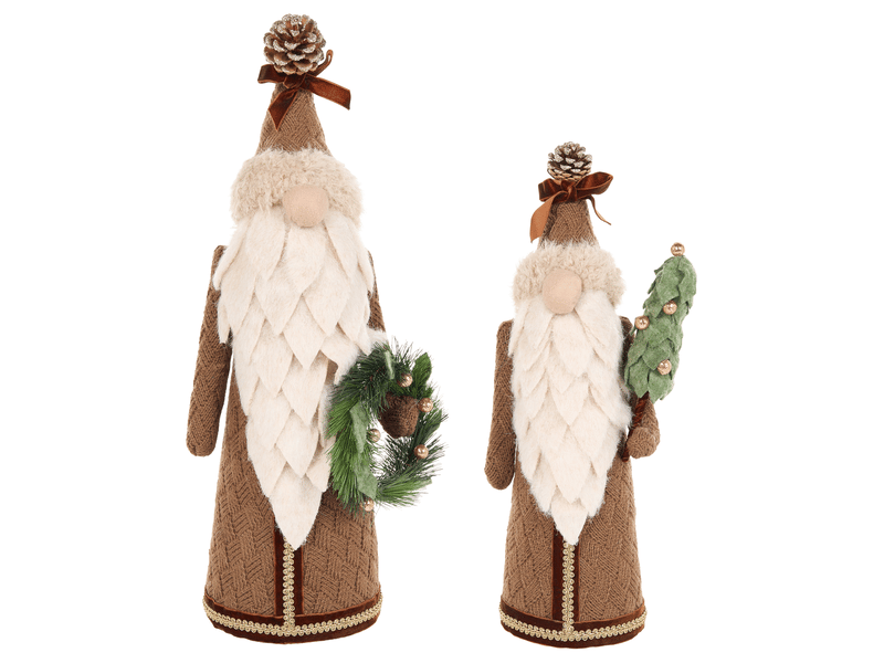  Lot de 2 figurines pitea 4454 cm gnome marron  - Conforama D