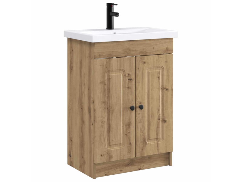  Ensemble de mobilier de salle de bain chêne artisanal shl5219  - Conforama A