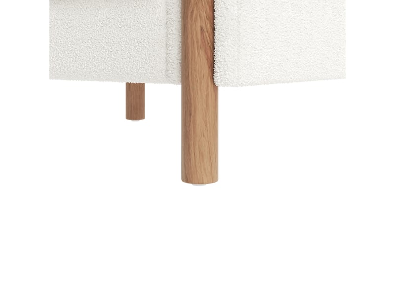  Canapé 1 place en teddy blanc avec coussin épais et accoudoirs, 87x83x88,5 cm, charge 150 kg  - Conforama R