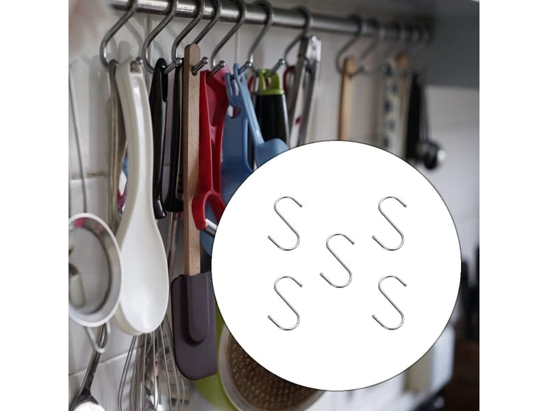  5 pièces crochets acier inoxydable, crochet de suspension, de cuisine, pour salle de bain, chambre à coucher, gris - réf. Szpb846258jjzj  - Conforama D