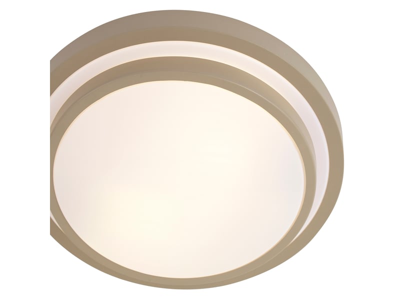 Moderne plafondlamp taupe met wit 34cm ip44 - walden  - Conforama B