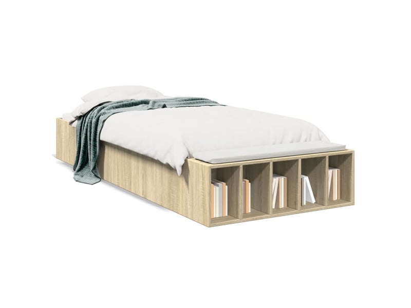  Lit simple- lit adulte -  cadre de lit sans matelas chêne sonoma 100x200 cm  - Conforama A