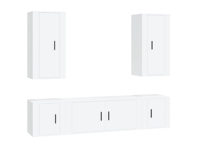  Ensemble de meubles tv 5 pcs blanc bois d'ingénierie shl34364  - Conforama A