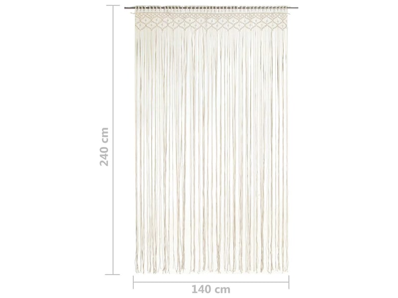  Rideau en macramé, rideau de porte 140x240 cm coton cf43855  - Conforama E