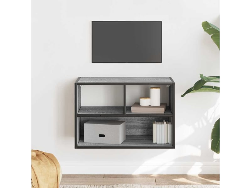  Meuble tv - banc tv - meuble de rangement sonoma gris 60x31x39,5 cm bois d'ingénierie et métal  - Conforama C
