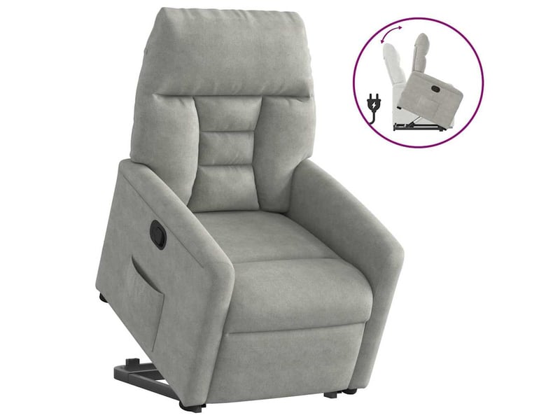  Vidaxl fauteuil inclinable gris clair tissu microfibre  - Conforama A