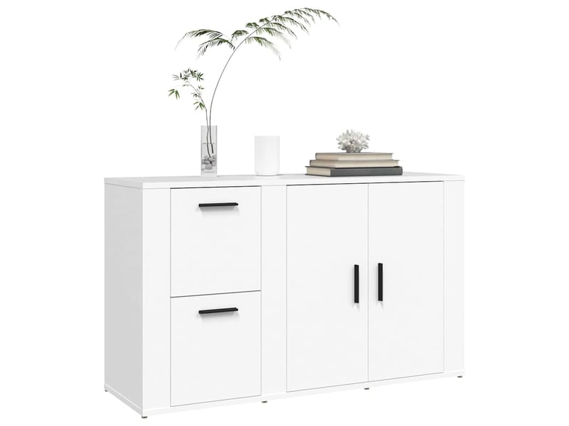  Buffet - bahut - meuble de rangement blanc 100x33x59,5 cm bois d'ingénierie  - Conforama D