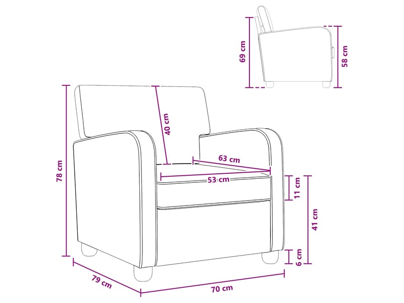  Vidaxl fauteuil marron antique brillant simili cuir  - Conforama C