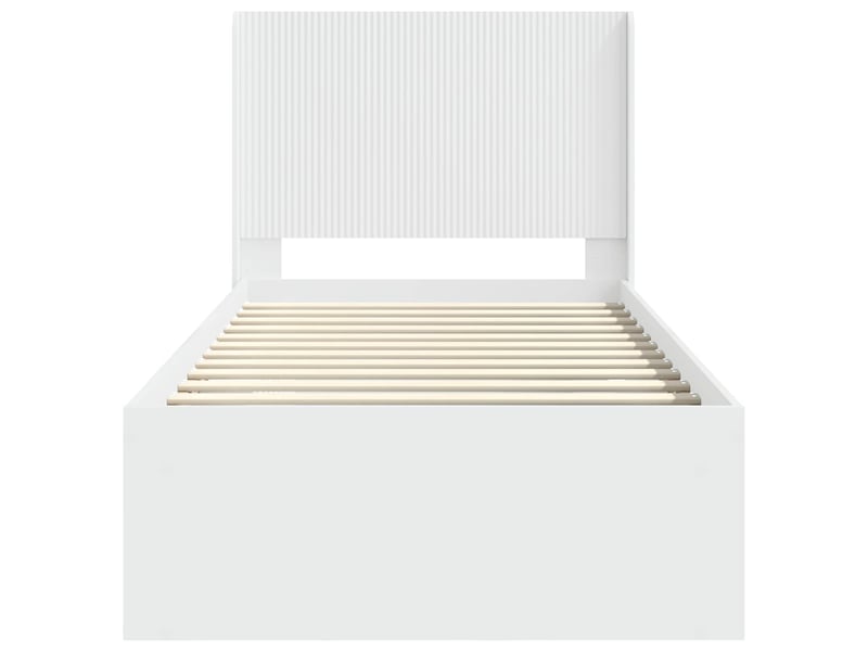  Lit simple- lit adulte -  cadre de lit avec rangement et tête de lit blanc 100 x 200 cm  - Conforama D