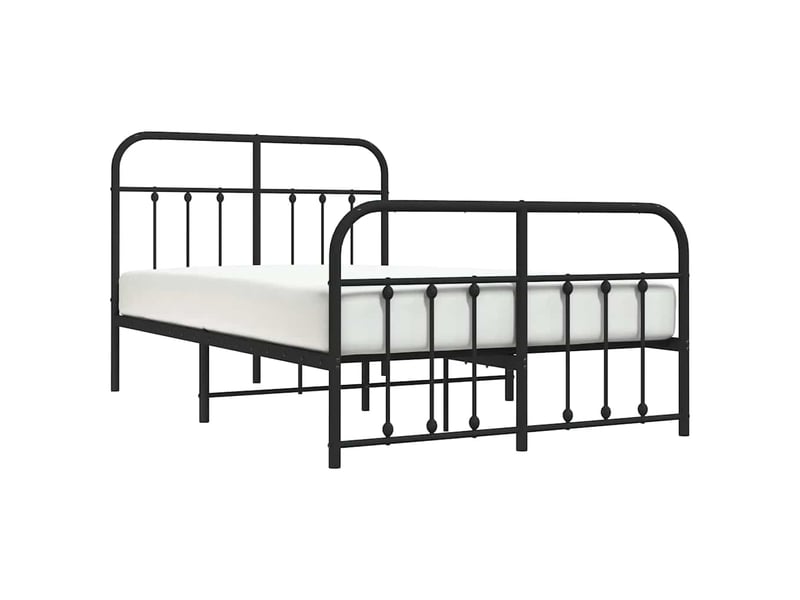 Lit double- lit adulte - cadre de lit métal sans matelas avec pied de lit noir 120x190cm - Conforama D