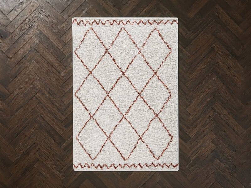  Bobochic tapis poils longs simon motifs graphiques beige 200x290 SIMON - Conforama D