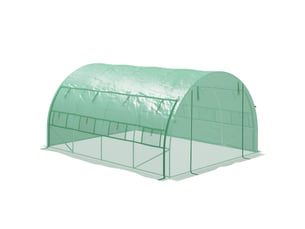 Serre en aluminium, serre de plain-pied, fenêtres en filet, structure métallique, 4 x 3 x 2 m, verte