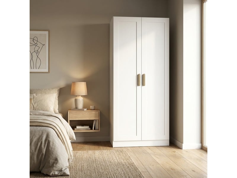  Armoire moderne 2 portes pour chambre à coucher pivot  - Conforama B