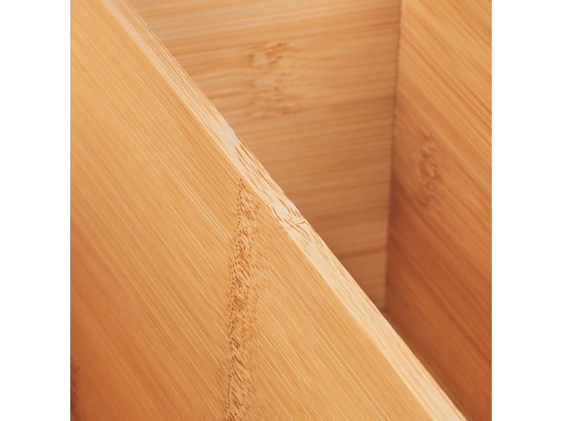 Boîte de rangement empilable 14 x 30 x 20 cm pour salle de bain cuisine salon finition naturelle en bambou 13_0012742  - Conforama D