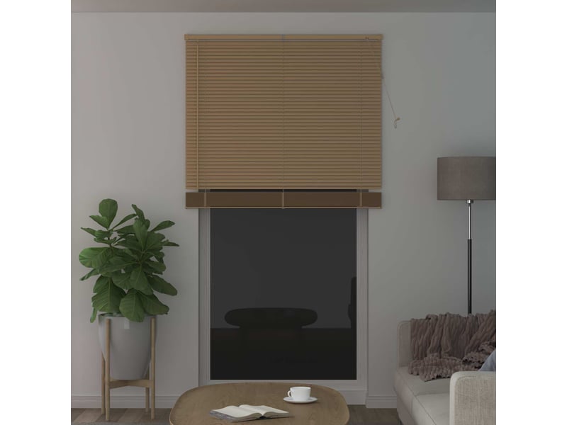 Store vénitien, store de fenêtre marron clair avec motif 213 x 110 cm 25 mm pvc cf47941 - Conforama C