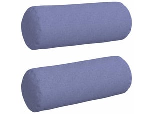 Lot de 2 coussins d'accent, coussins décoratifs, coussins lombaires tissu bleu denim ø 25 x 70 cm cf56685