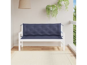Lot de 2 coussins de banc de jardin, coussins d'assise bleu marine 150x50x7 cm cf58643